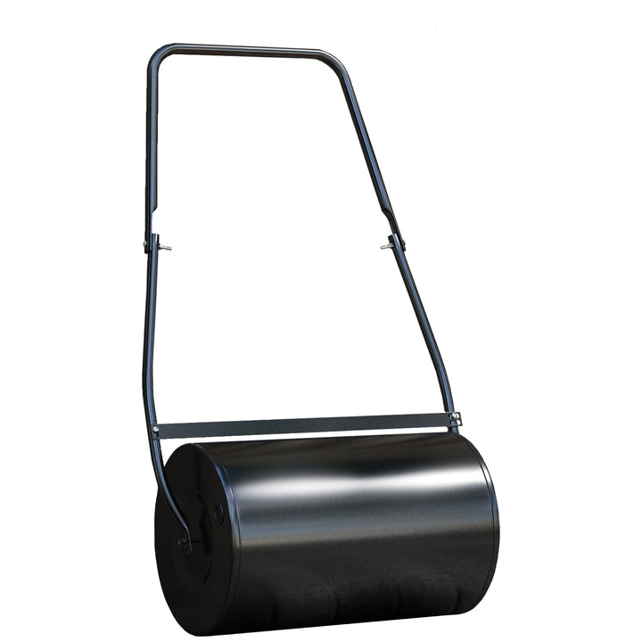 DURHAND 38L Heavy Duty Water or Sand Filled Garden Steel Lawn Roller Drum Φ50cm Black