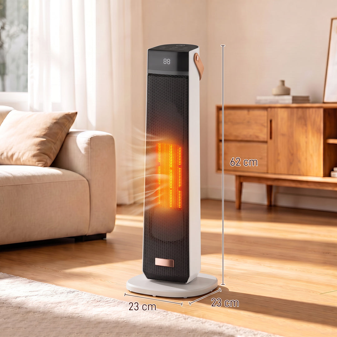 Portable Space Heater with Realistic Flame Effect, 2000W Ceramic - view 3