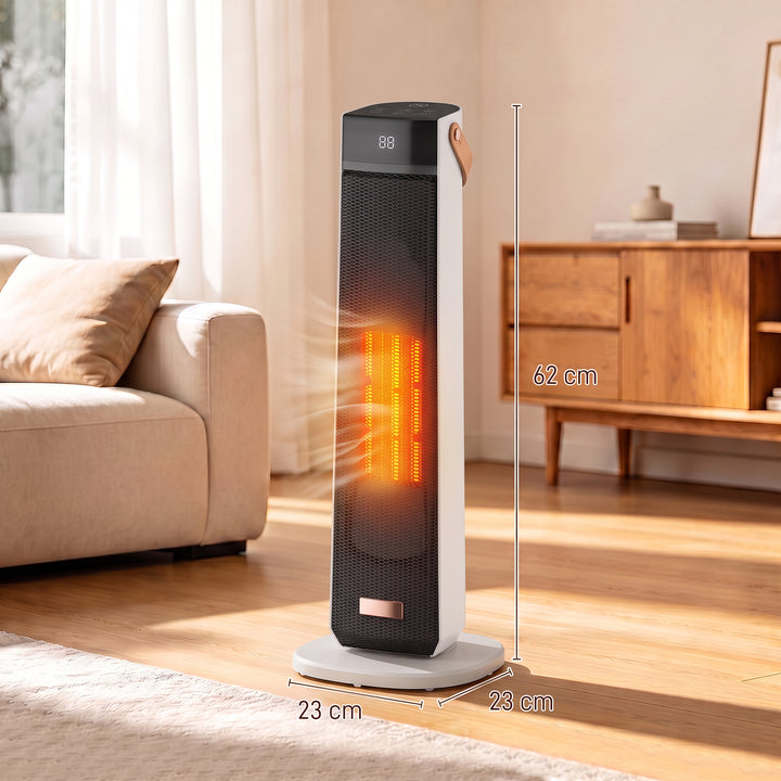 Portable Space Heater with Realistic Flame Effect, 2000W Ceramic - view 3
