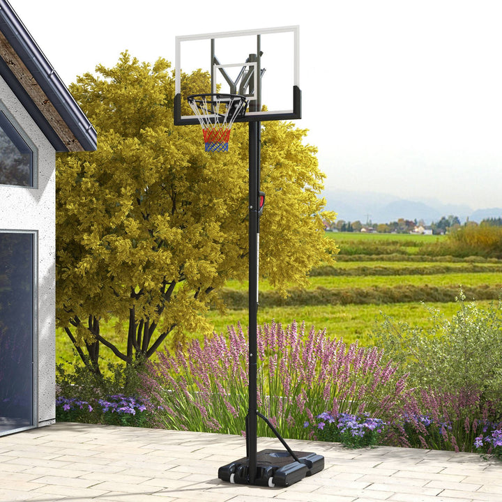 SPORTNOW 6 Level Height Adjustable Freestanding Basketball Hoop and Stand with Wheels, 2.35M-3.05M | Aosom UK