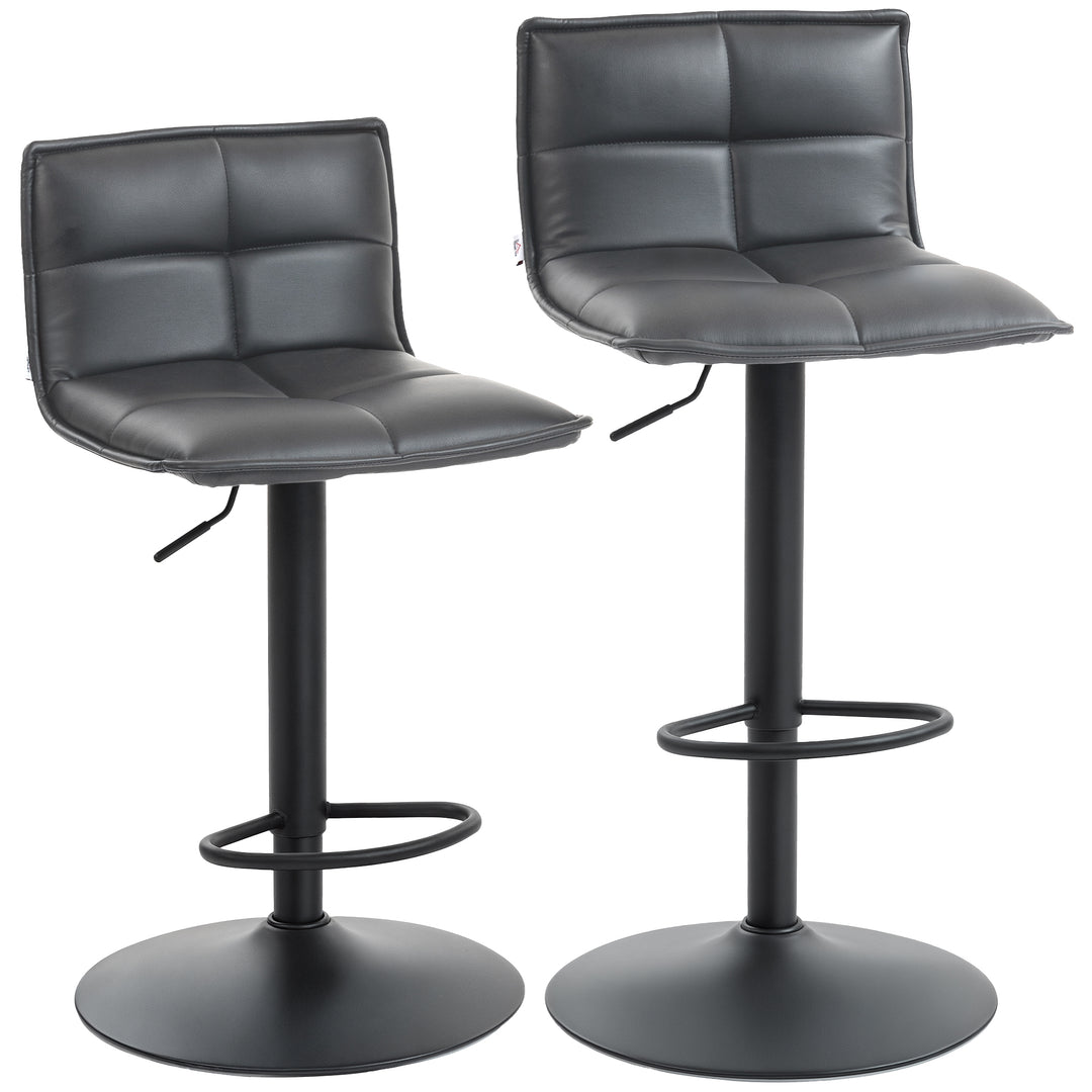 Set of Two Modern Faux Leather Bar Stools