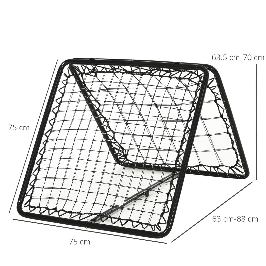 MCL Angle Adjustable Double Sided Rebounder Net Training Aid Target Soccer Goal Kickback For Football, Baseball, Basketball - 75L x 75W cm