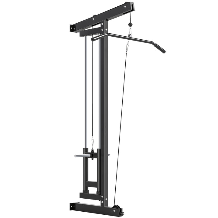 Wall Mounted Lat Pull Down Machine, Crossover Cable Machine with High & Low Pulleys for Home Gym Full Body Workout
