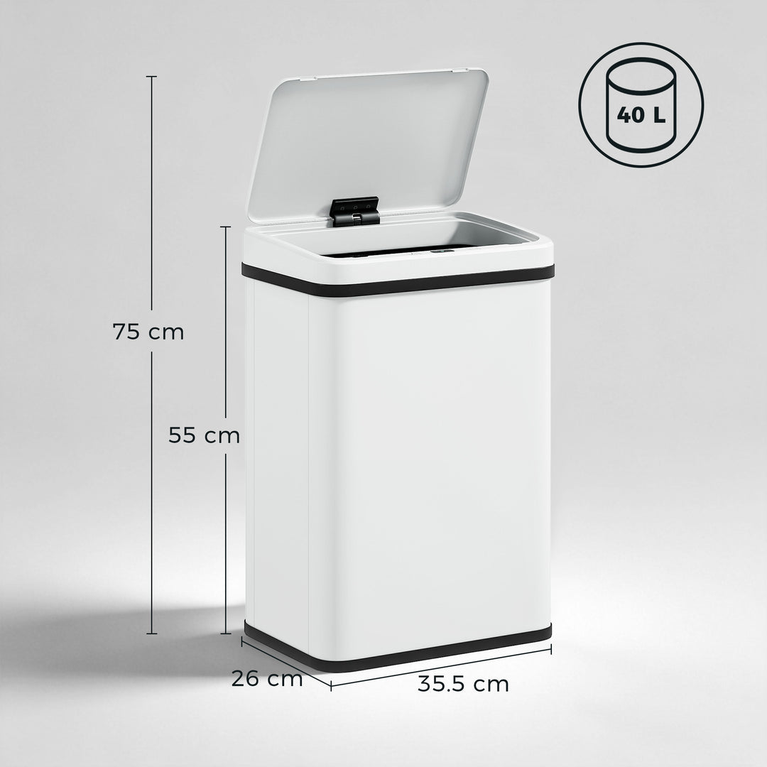 40L Sensor Bin with Soft-Close Lid, Stainless Steel Automatic Touchles