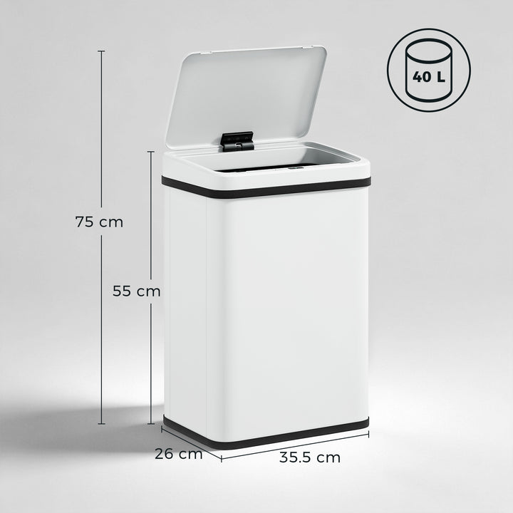 40L Sensor Bin with Soft-Close Lid, Stainless Steel Automatic Touchles