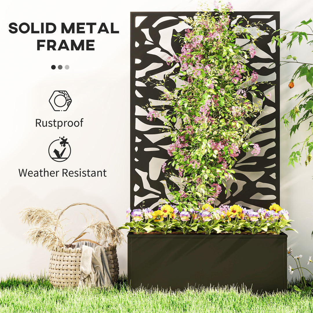 Metal Garden Bed with Trellis, Wall Mounted or Freestanding Raised Pla