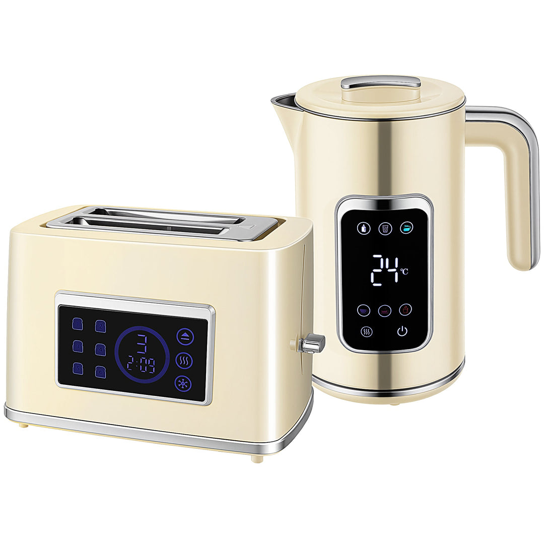 HOMCOM Touch Screen Kettle and Toaster Set