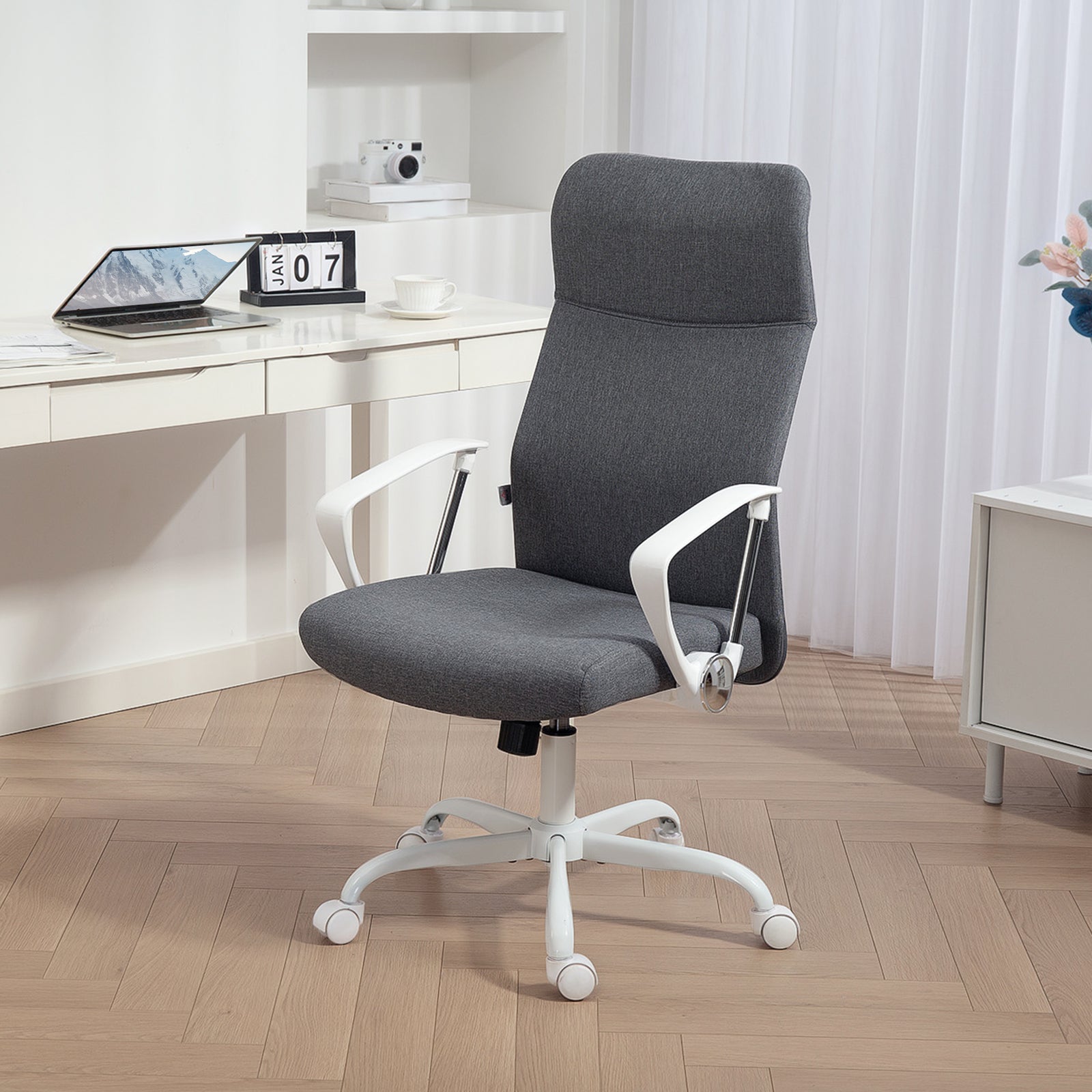 Fabric High Back Office Chair - Grey