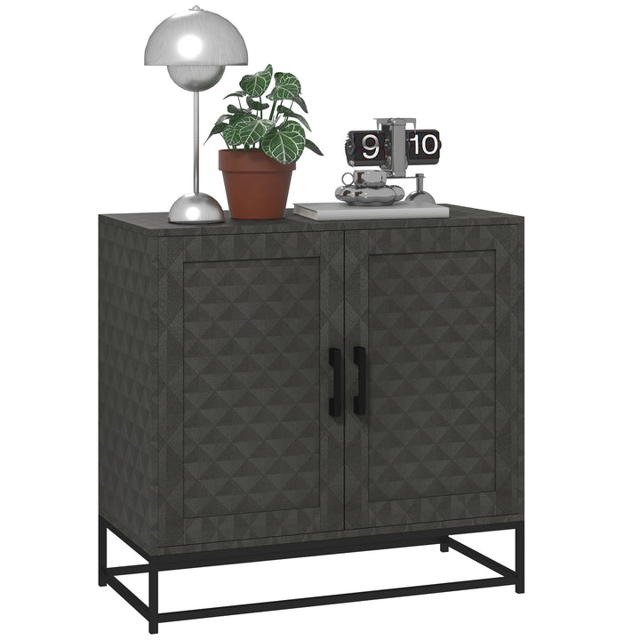 Modern Sideboard, Freestanding Sideboard Storage Cabinet with Adjustable Shelf and 2 Doors for Living Room, Grey