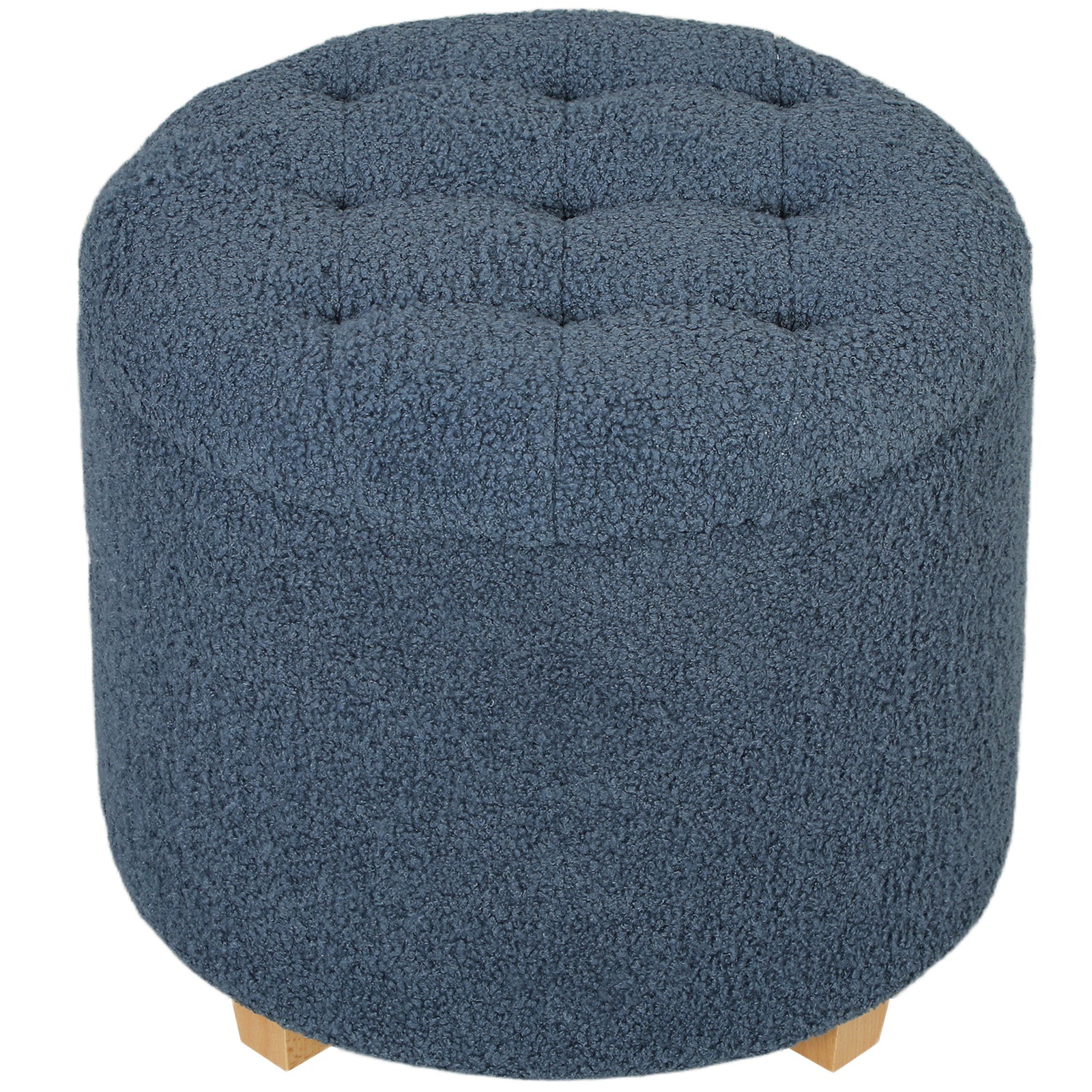 40.5L Teddy Fleece Storage Ottoman - Blue