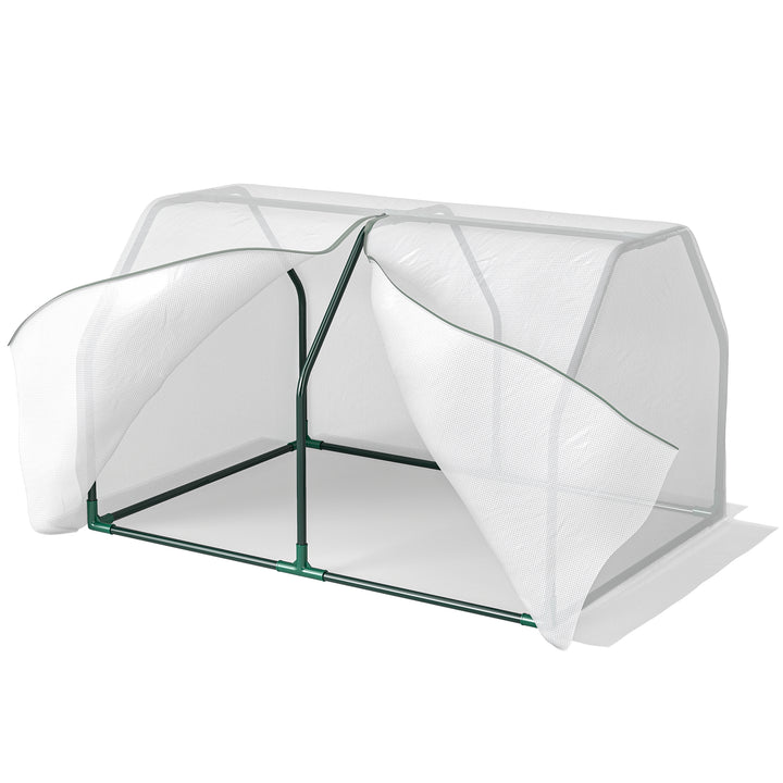 MCL Mini  Greenhouse Grow House PVC Cover Steel Frame White 99L x 71W x 60H cm
