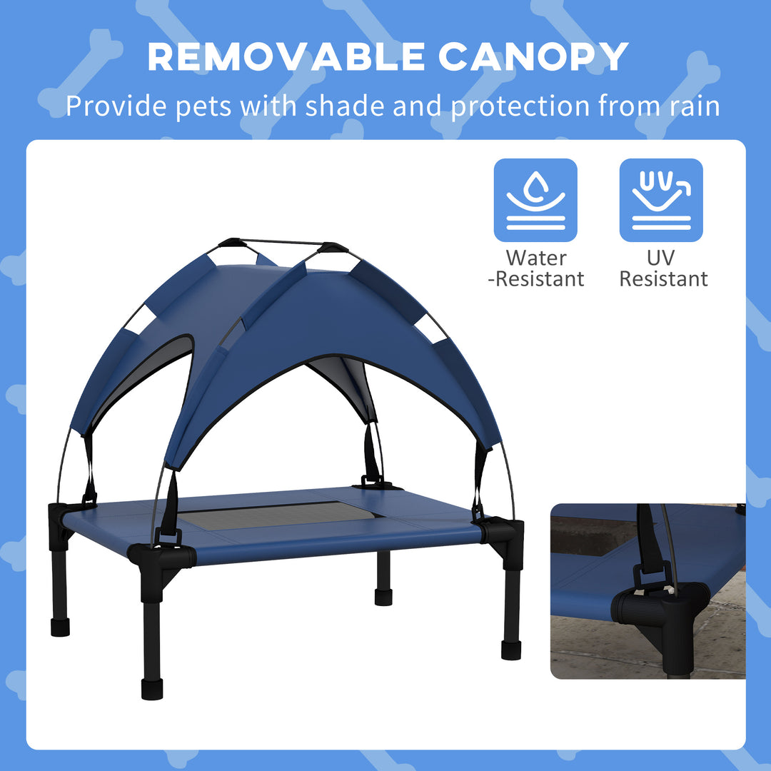 Cooling Raised Pet Bed w/ Washable Breathable Mesh, for Mini Small Dogs, 61 x 46 x 63cm - Dark Blue