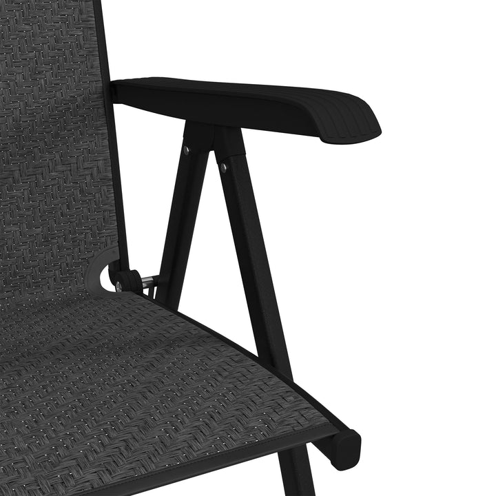 Set of Two Folding Garden Chairs, with Seven-Position Adjustable Backs - Grey