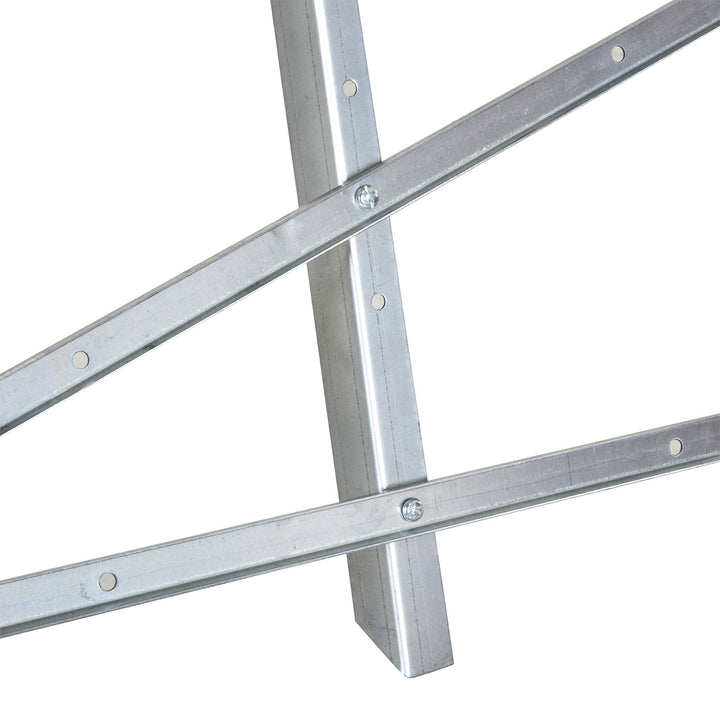 Portable Sawhorse Heavy Duty Steel Adjustable Work Support, Foldable Sawhorse Stand 100 kg Weight Capacity, Silver Tone