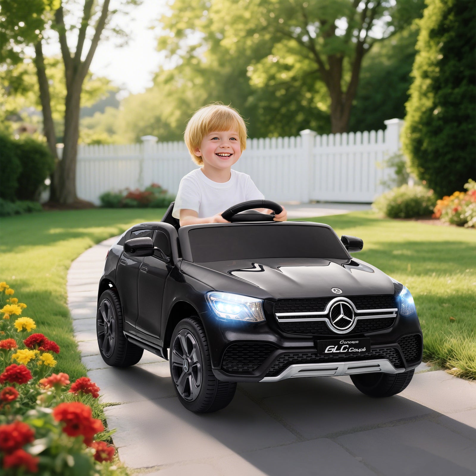 AIYAPLAY Mercedes-Benz GLC Licensed Kids Ride on Car with Remote Control, Soft Start, MP3, LED Headlights, Black