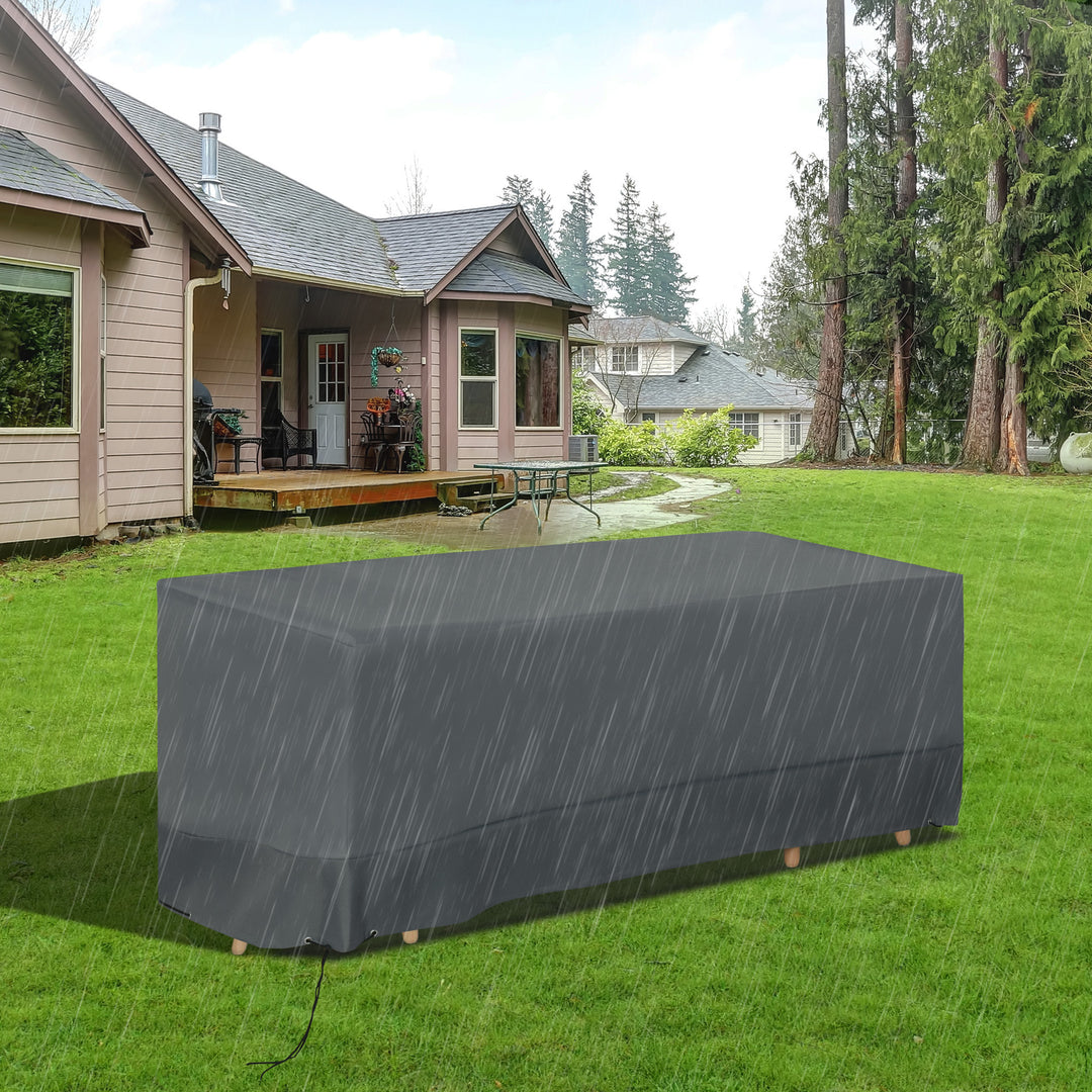 Rectangular Patio Garden Furniture Cover Waterproof for 3 Seater Sofa Bistro Set, UV Resistant Protection 600D Oxford Fabric Rattan Lounge Clean Cover, 190 x 72 x 76cm, Grey