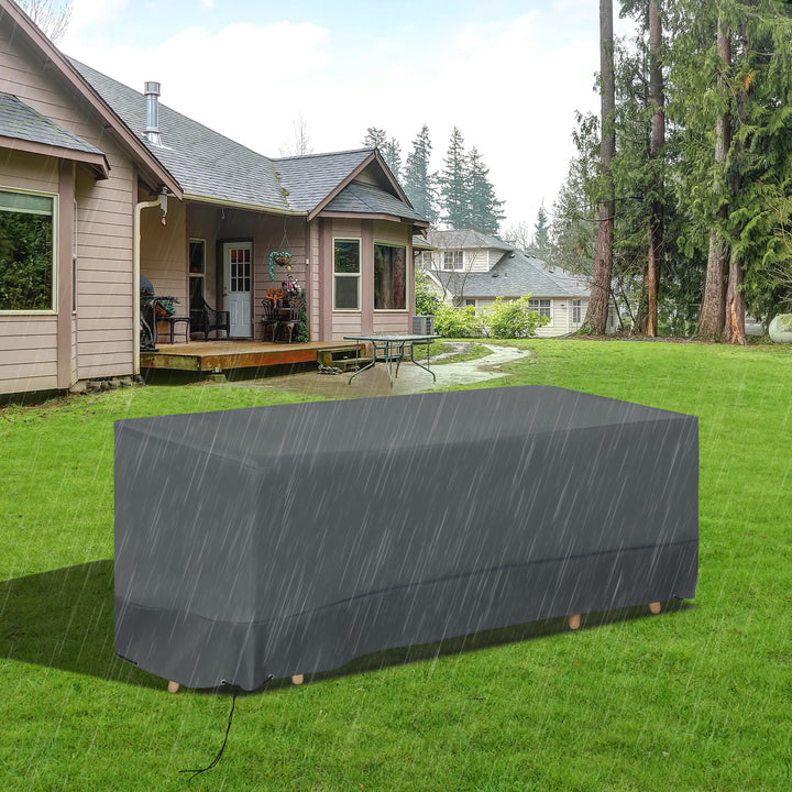 Rectangular Patio Garden Furniture Cover Waterproof for 3 Seater Sofa Bistro Set, UV Resistant Protection 600D Oxford Fabric Rattan Lounge Clean Cover, 190 x 72 x 76cm, Grey