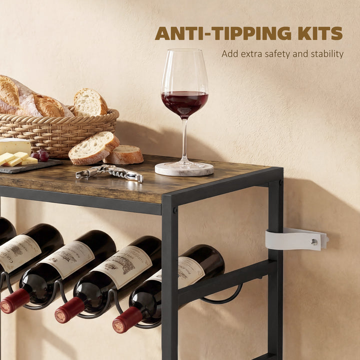 30 Bottles Wine Rack, 6 Tier Free Standing Wine Storage Holder with Wo