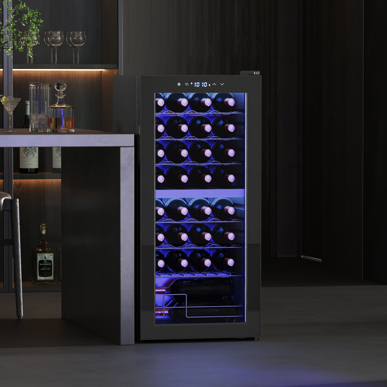 32 Bottle Dual Zone 5-18℃ Wine Fridge - Black