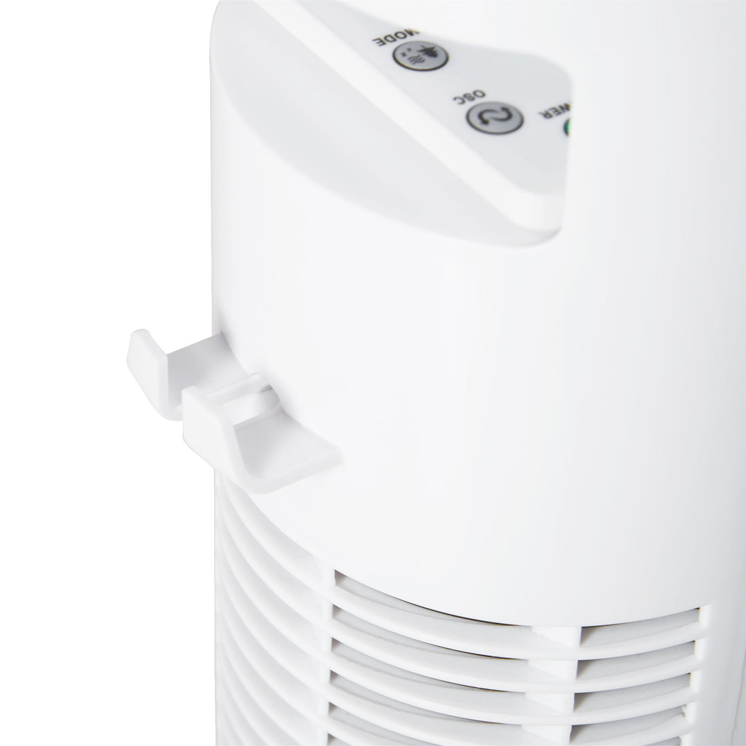30'' Freestanding Tower Fan, 3 Speed 3 Mode, 10h Timer, 70 Degree Oscillation, LED Light, 5M Remote Controller, White