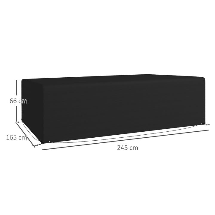 Outdoor Garden Furniture Cover Waterproof, Anti-UV 600D Heavy Duty Oxford Fabric Patio Furniture Cover for Rectangular Sofa Table Set, Black, 245 x 165 x 66 cm
