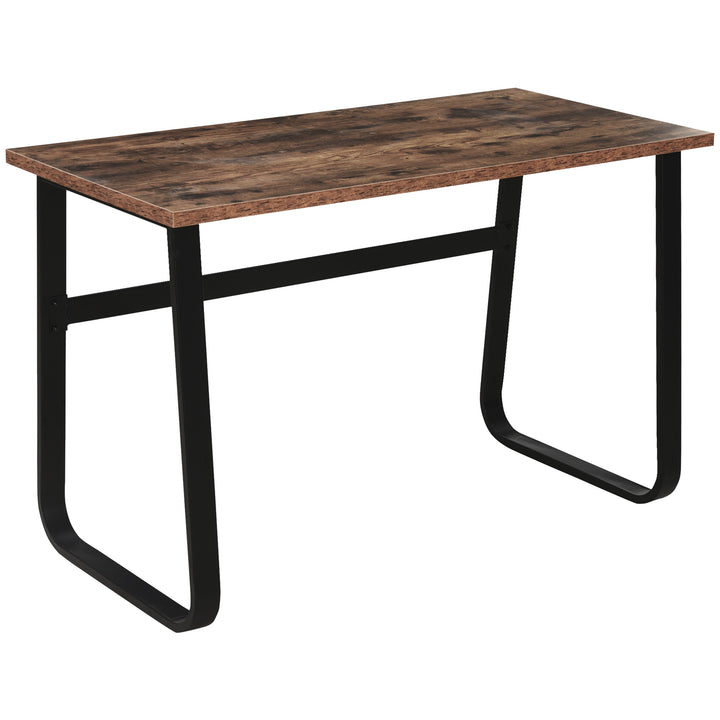 Computer Table, Writing Desk with Steel Frame and Wood Top, Industrial Home Study Table, 115 x 58 x 74.5cm, Rustic Brown and Black