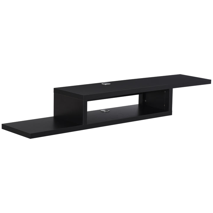 Floating TV Unit, Wall Mounted TV Stand with Open Shelf and 2 Cable Holes, Entertainment Unit for Living Room