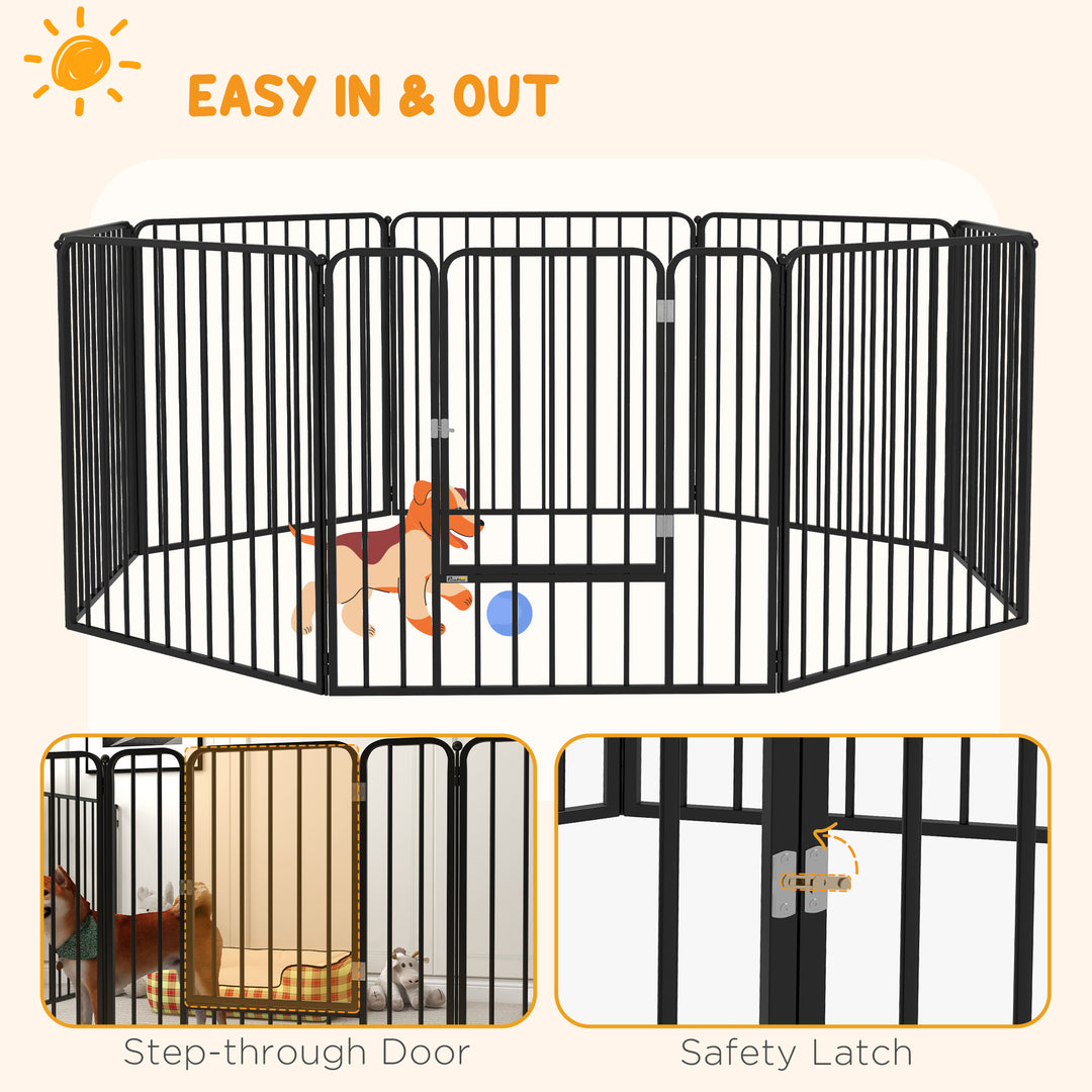 80cm 8 Panels Heavy Duty Dog Pen, Pet Playpen for Indoors, Outdoors, Small, Medium Dogs