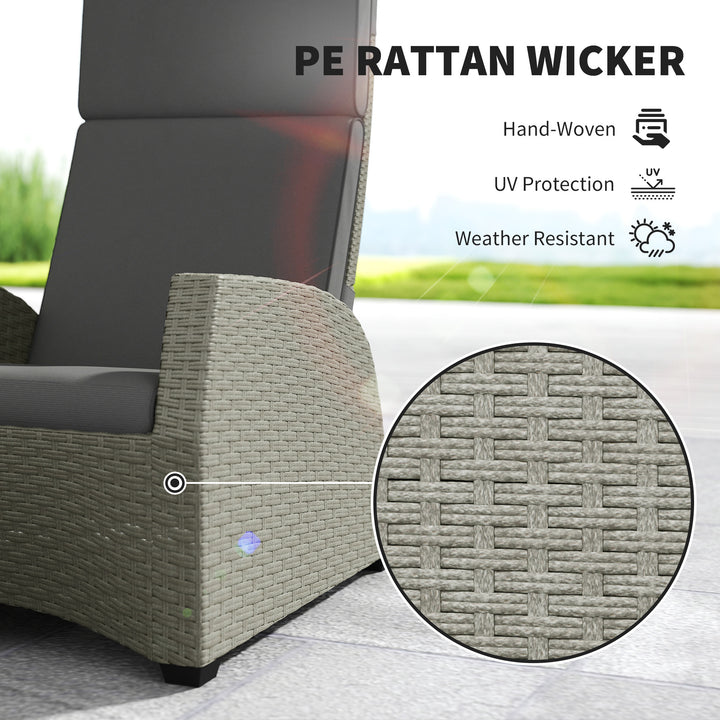 5-Piece Rattan Garden Furniture Set with Cushions - Charcoal Grey