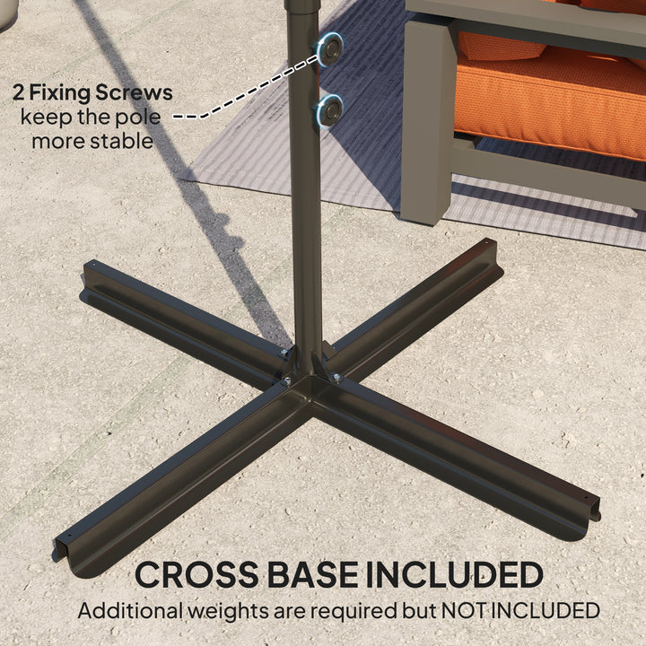 2.5m Rotating Cantilever Parasol - Orange