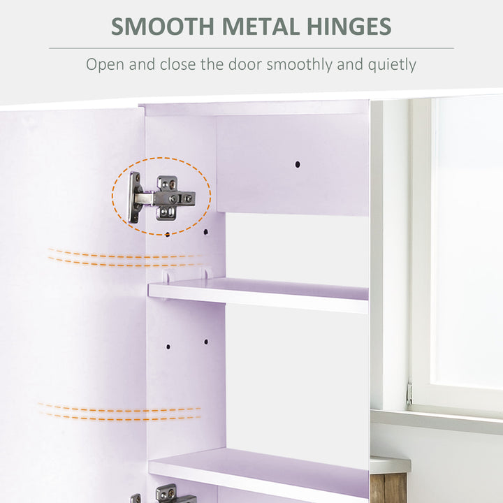 80 x 15 cm Double Door Bathroom Mirror Cabinet - White