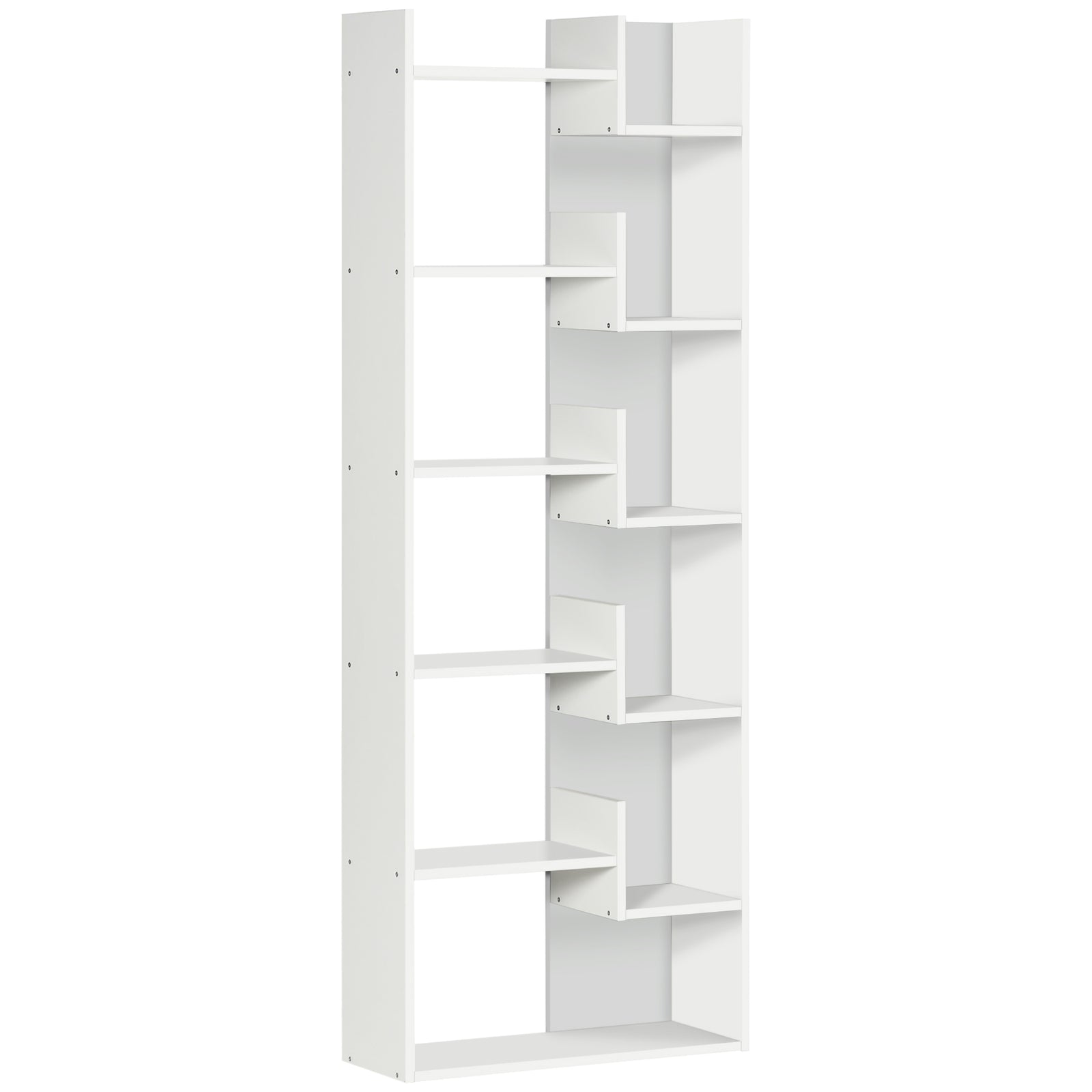 Modern Book Shelf with 11 Open Shelves, 6-Tier Bookcase, Freestanding Shelving Unit for Home Office and Study, White