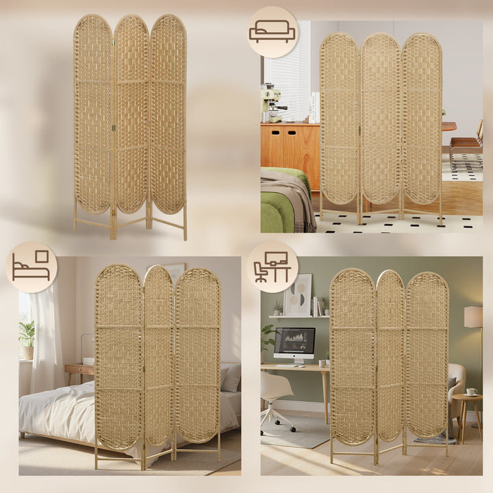 Freestanding Privacy Screen, 3 Panel Folding Room Divider for Living R