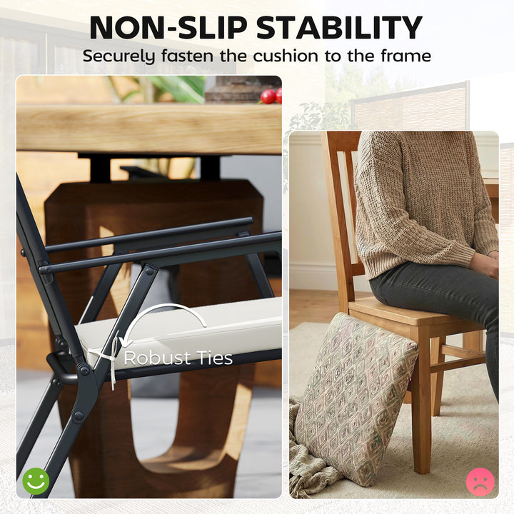 Set of 6 Outdoor Seat Cushions with Machine Washable Cover, Water Repe