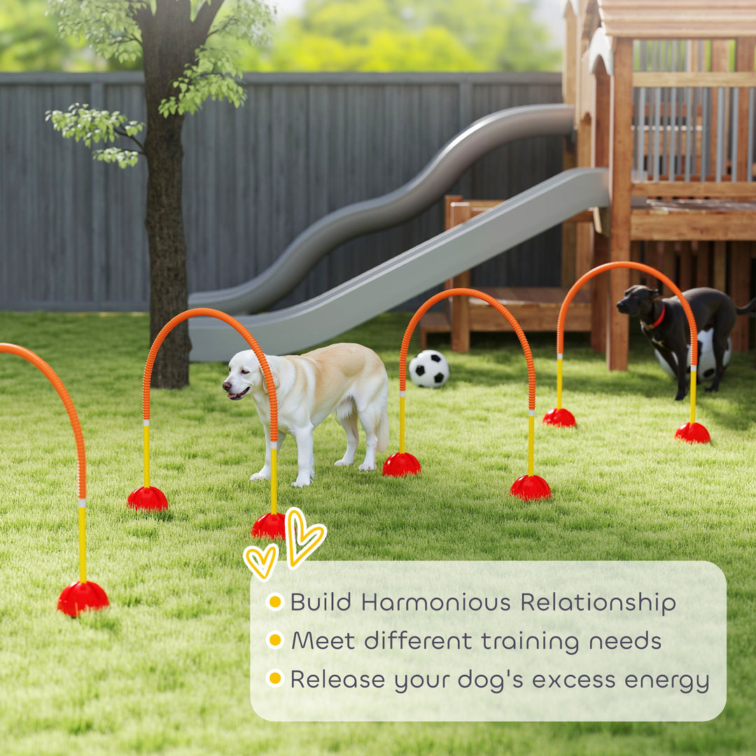 4-Piece Dog Agility Training Equipment with 4 Adjustable Width Doors, Bag, for Garden, Orange