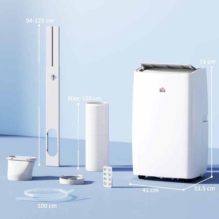 Portable Air Conditioner 12000 BTU, 4-in-1 Air Conditioning Unit, Dehumidifier, Cooling, Fan, Sleep Mode with 3 Speeds, Remote Control, LED Display, 24H Timer, Window Kit, Children Lock, 35m²