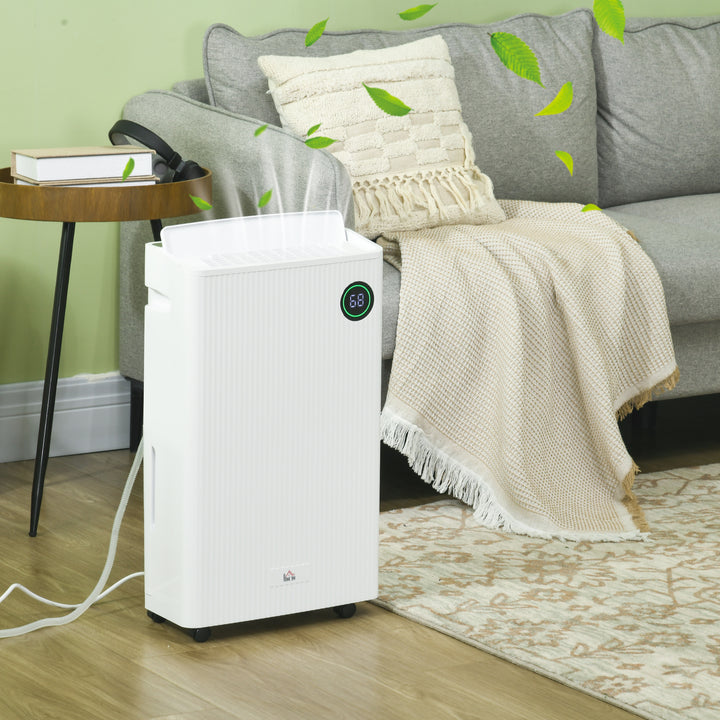 HOMCOM 5500mL Portable Dehumidifier with Air Purifier, UVC, Ioniser, 24H Timer, 5 Modes, 16L/Day, for Home Laundry, White