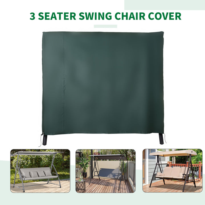 205 x 124cm Three-Seater Swing Chair Protective Cover Deep Green