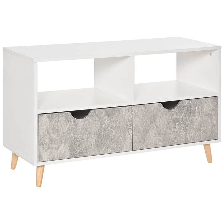TV Stand Cabinet for TVs up to 42", Modern TV Unit with Shelf, Drawers and Storage Cabinet, Entertainment Center for Living Room, Grey