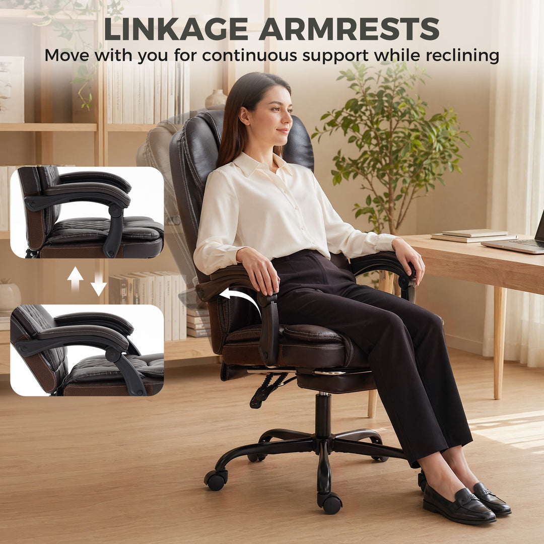 Executive Home Office Chair Reclining Function Footrest Computer Desk 
