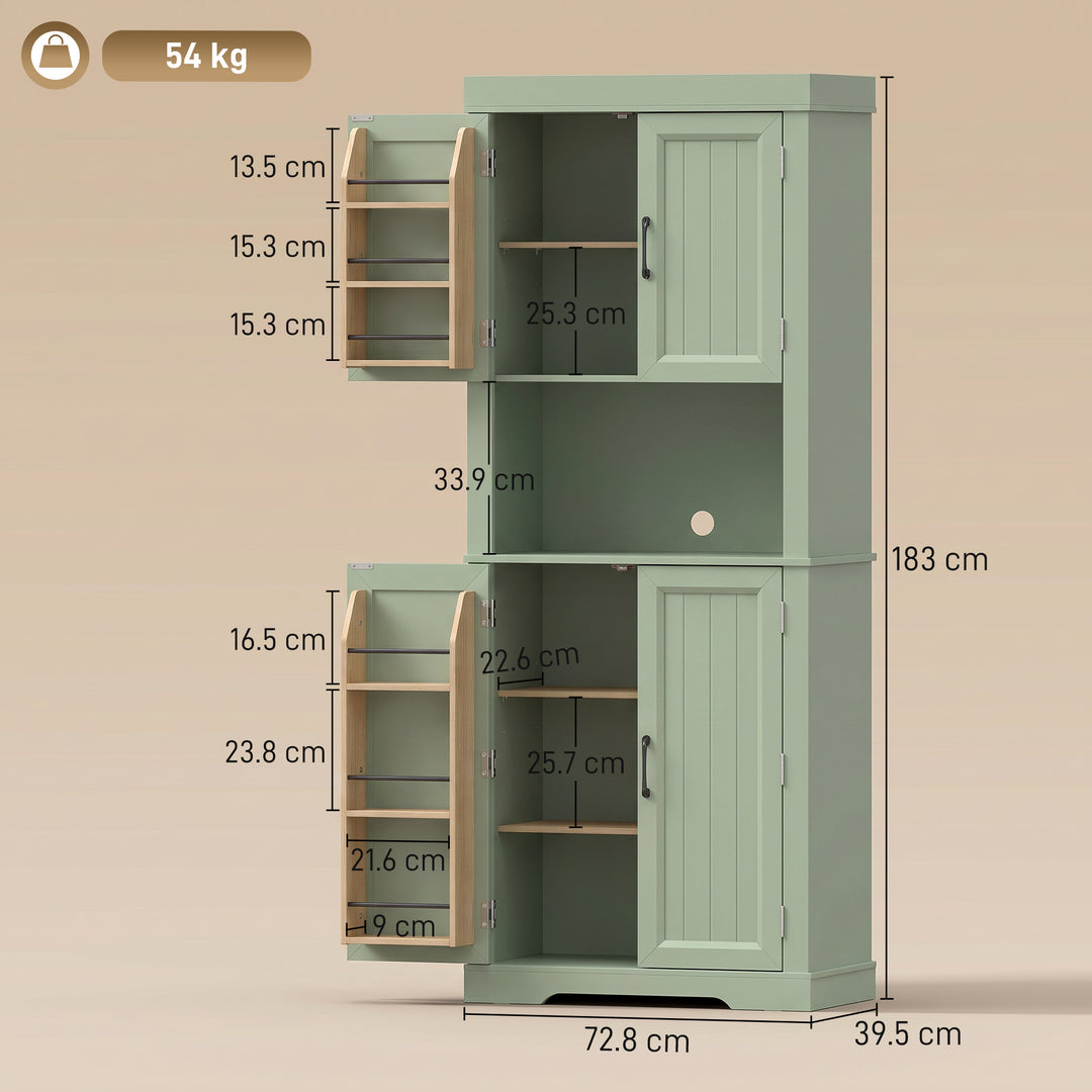 183 cm Tall Kitchen Cupboard, Kitchen Cabinet with Open Countertop - view 3