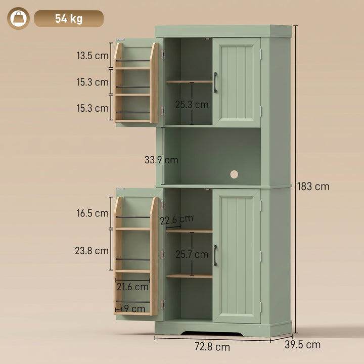 183 cm Tall Kitchen Cupboard, Kitchen Cabinet with Open Countertop - view 3