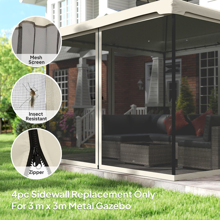 302 x 207cm Universal Replacement Mesh Sidewall Netting for Patio Gaze