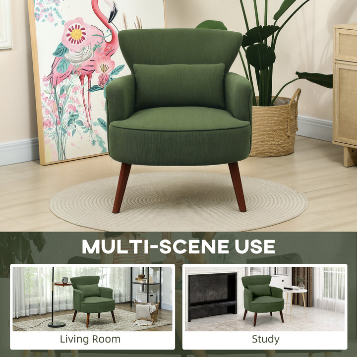 Corduroy Retro Accent Chair - Green