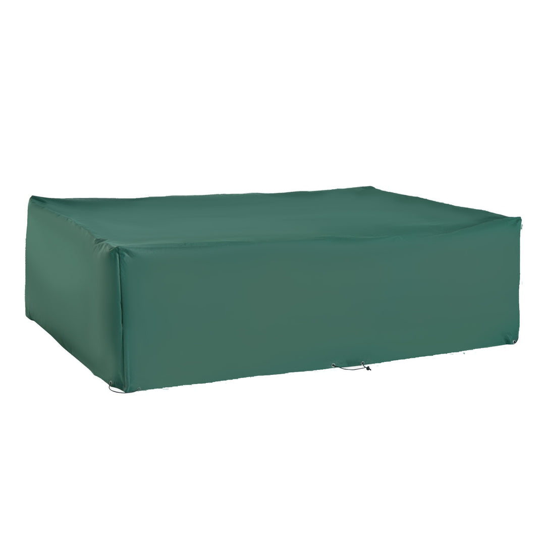 MCL Garden Furniture Cover, Oxford Fabric Outdoor Rectangular Rattan Furniture Cover with PE Coating, Waterproof, Windproof, Anti-UV, 222 x 155 x 67cm, Green