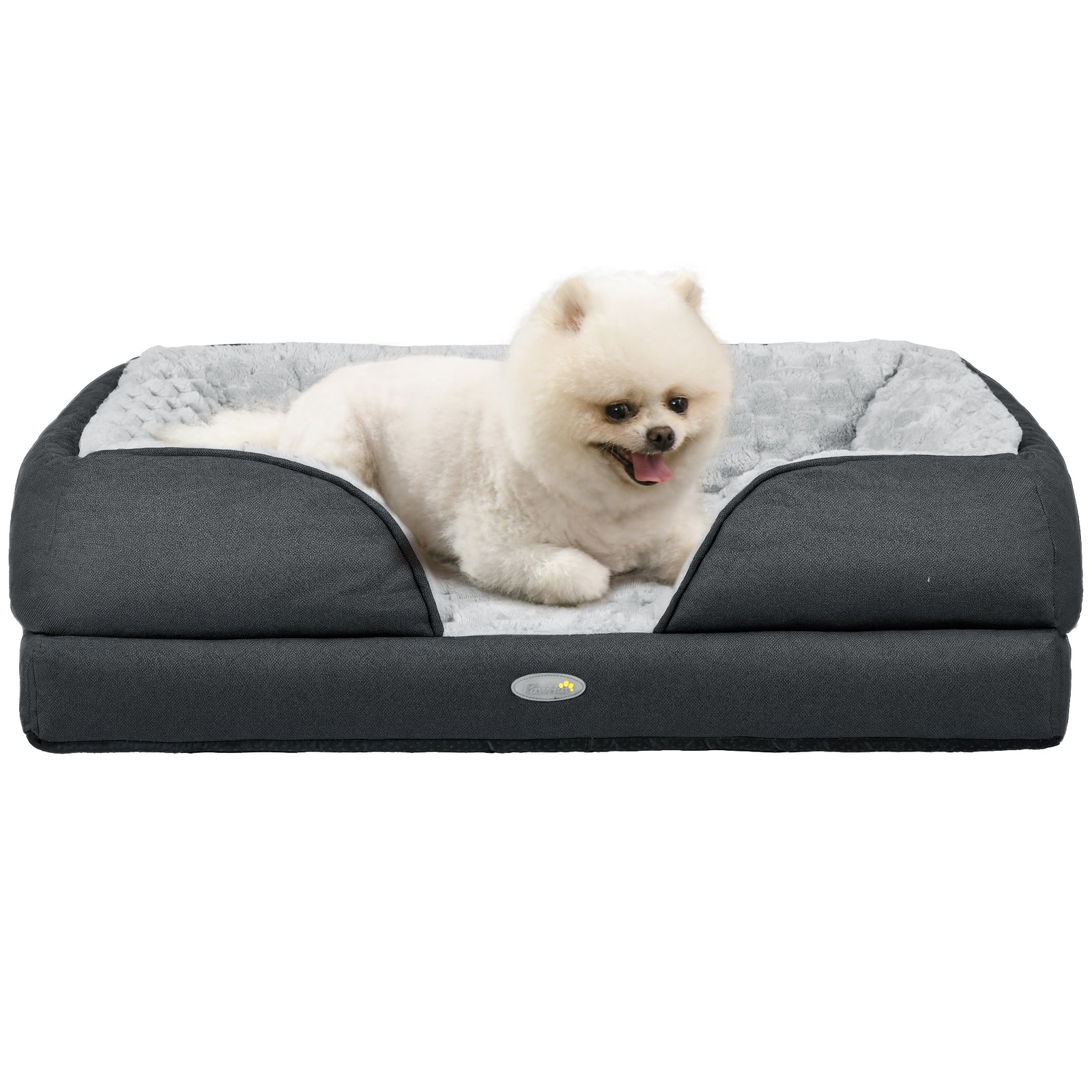 Calming Dog Bed Pet Mattress w/ Removable Cover, Anti-Slip Bottom, for Small Dogs, 70L x 50W x 18Hcm - Charcoal Grey