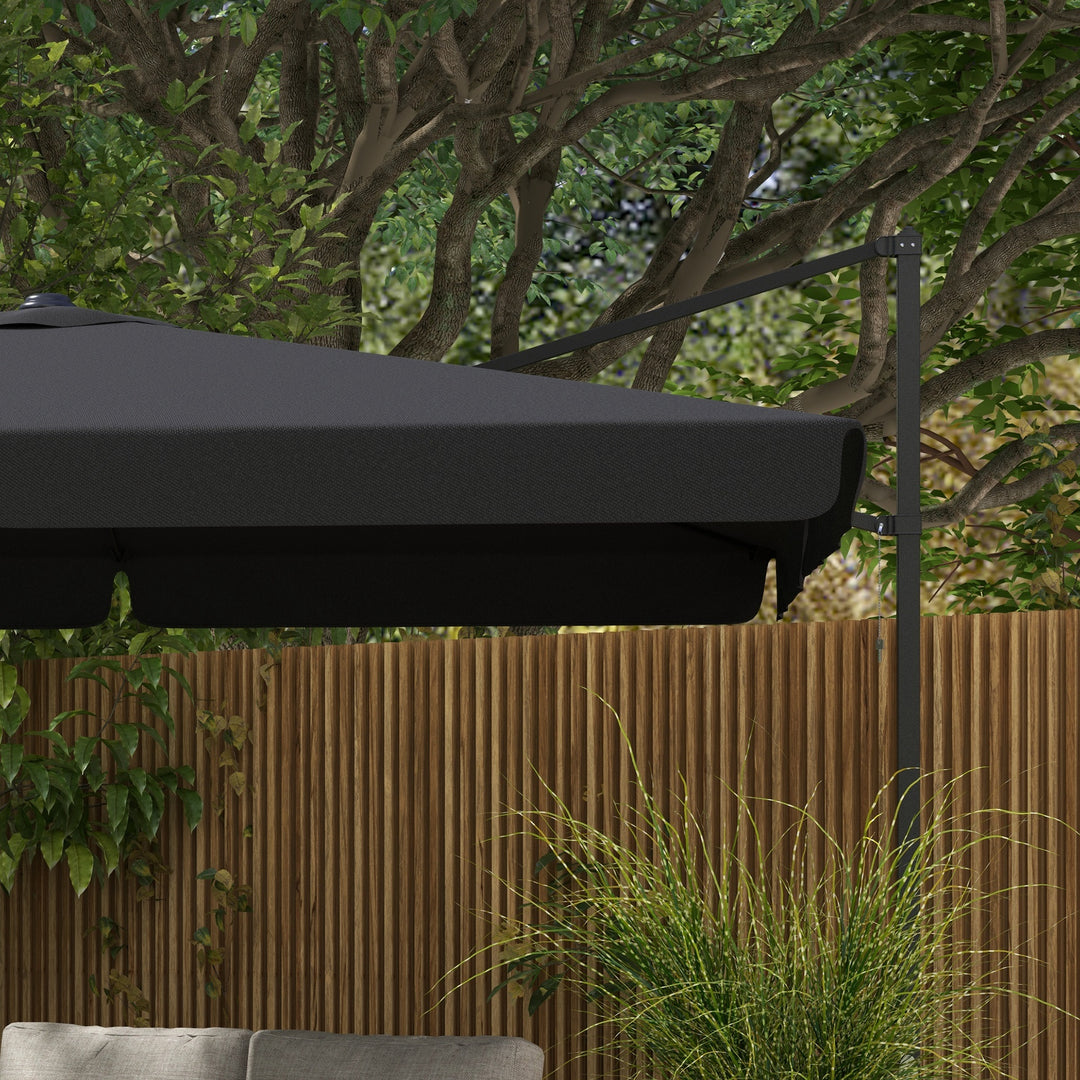 3m Cantilever Parasol, with Four-Position Canopy - Grey