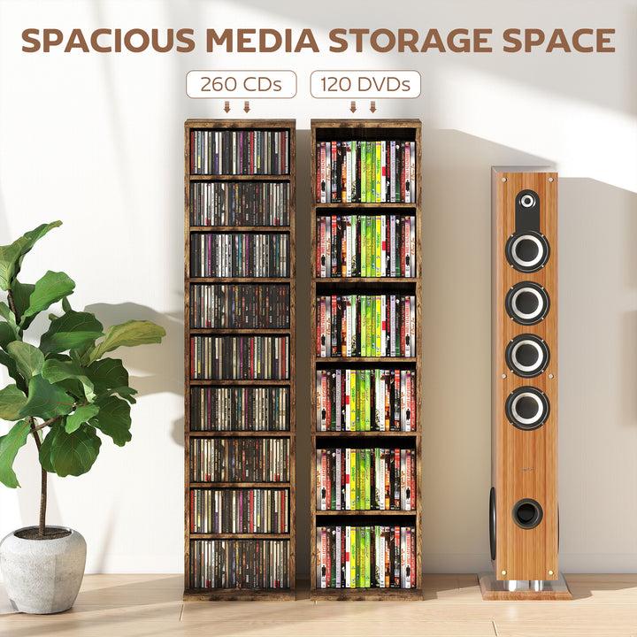 260 Narrow CD Storage Unit - Rustic Brown