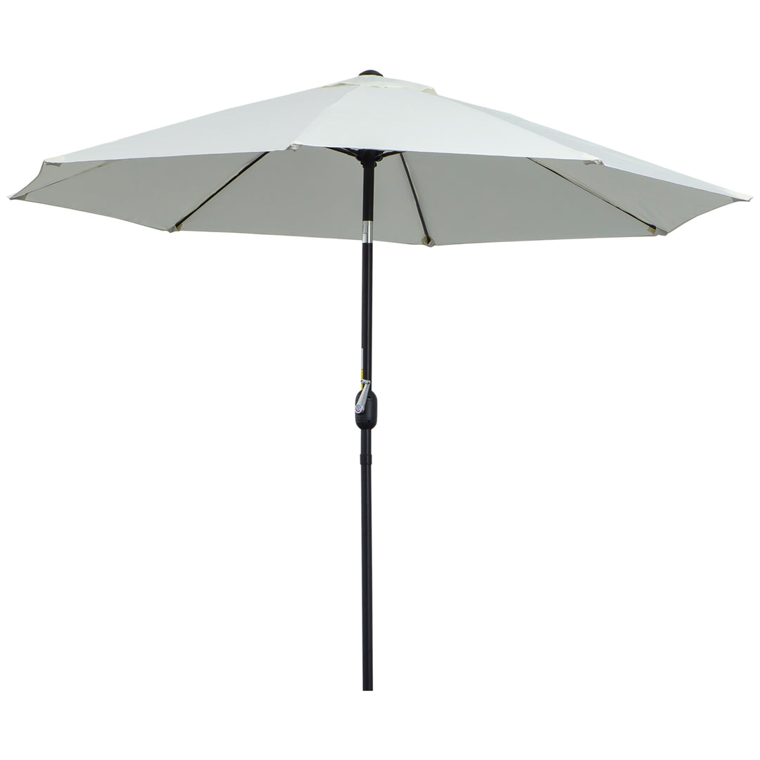 Outsunny Garden Parasol Umbrella,Tilting Parasol W/three angles, Outdoor Sun Shade Canopy,Cream White,2.65H x Φ2.4m | Aosom UK