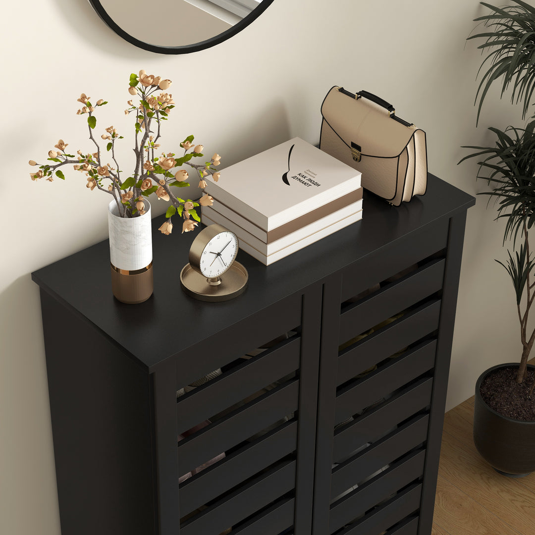 Narrow Shoe Cabinet for Entryway, 5-Tier Slim Shoe Storage Cabinet wit